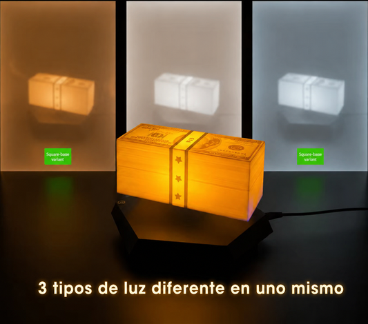 Lámpara Nocturna con Dólares Flotantes de Rotación Libre